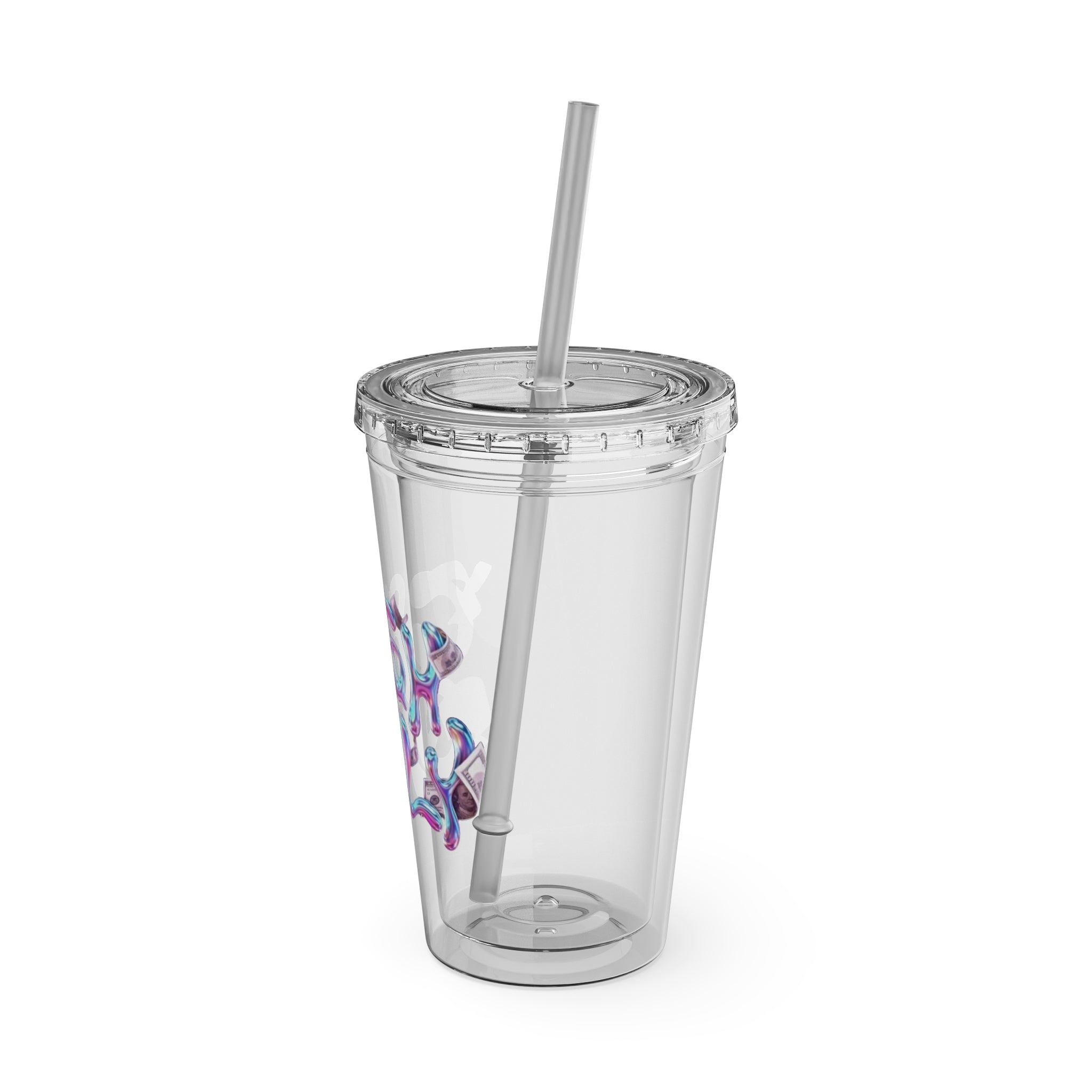 Ca$h Only Tumbler with Straw, 16oz