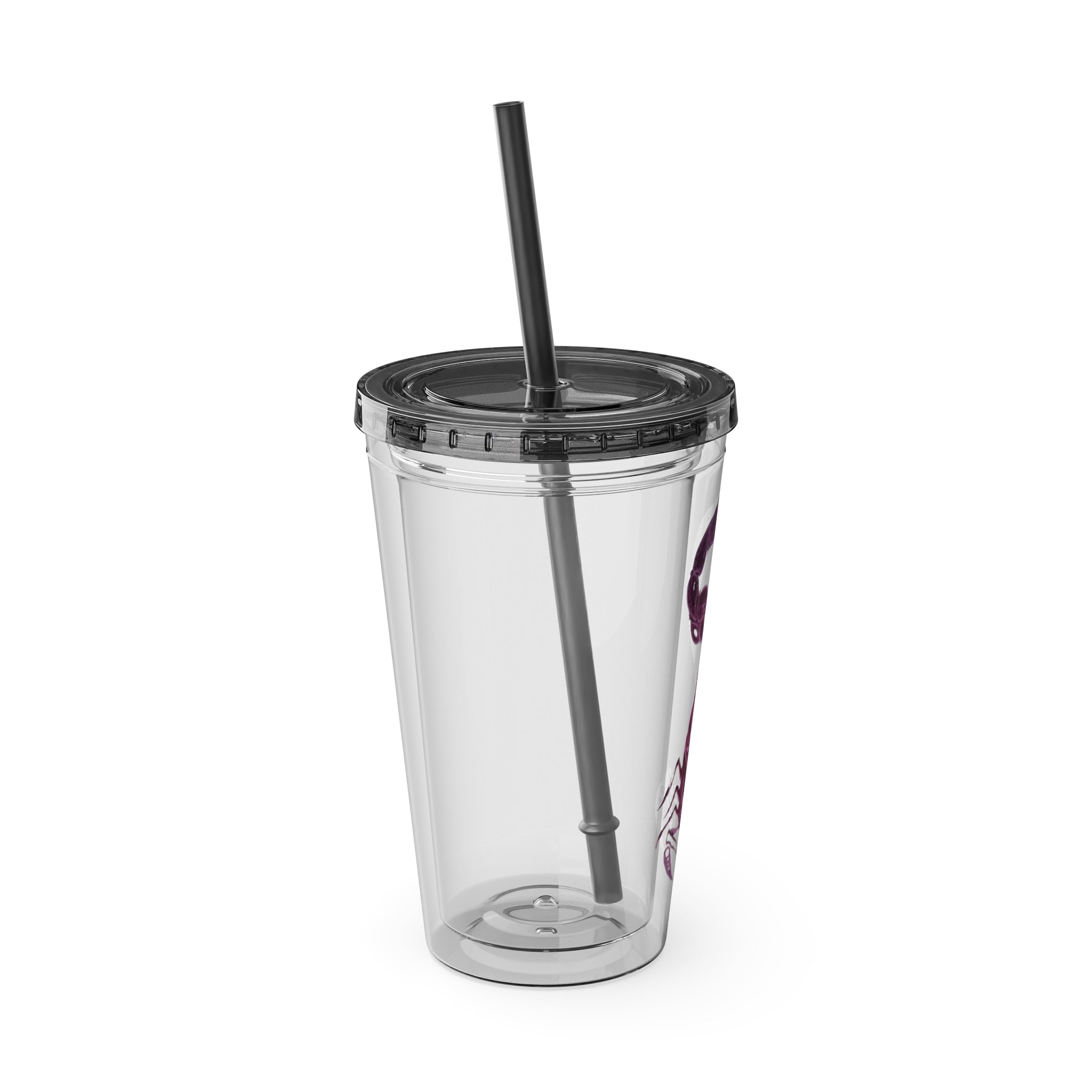 Pink Scorpion Tumbler with Straw, 16oz