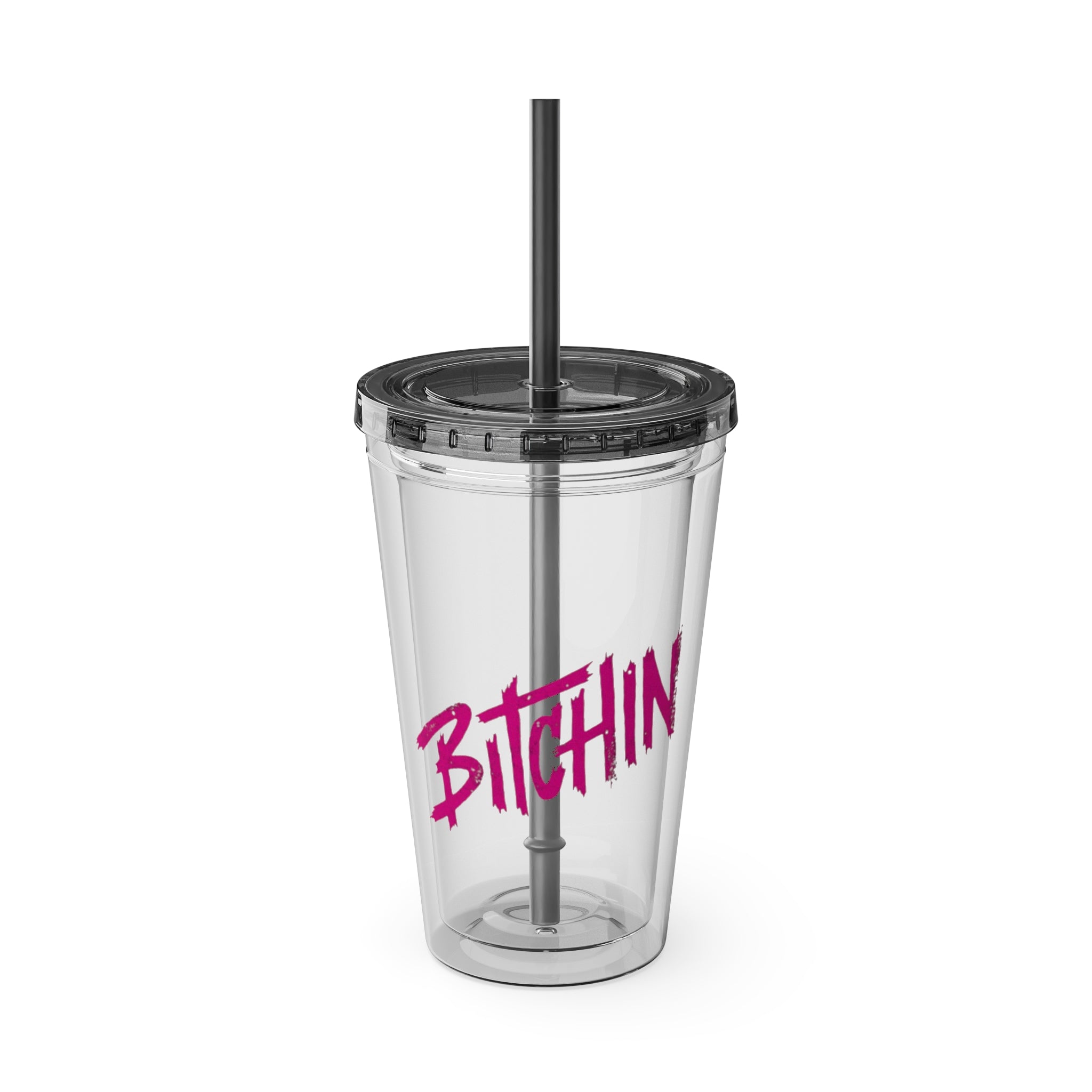 B**chin Tumbler with Straw, 16oz