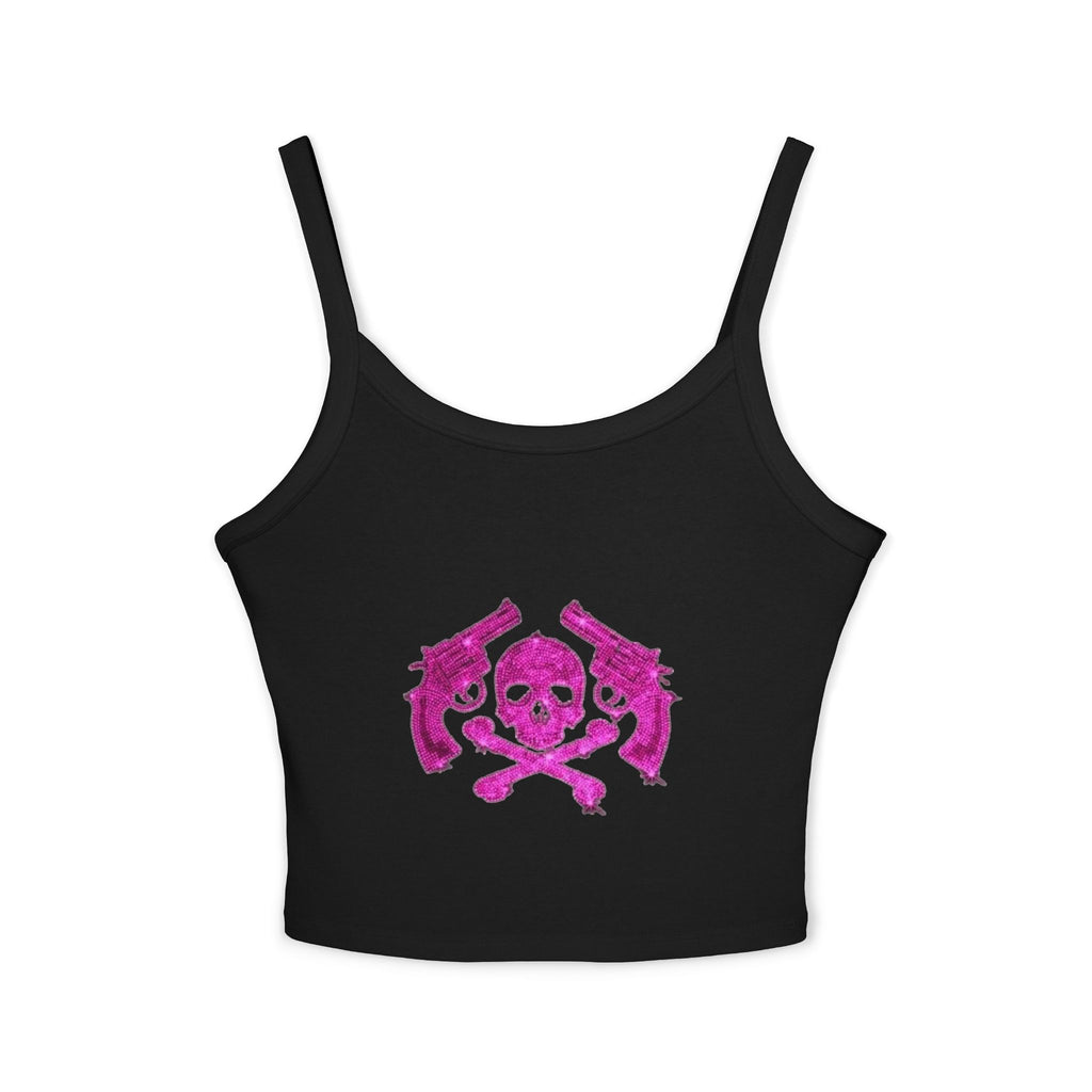 Pink Rhinestone Skull Tank