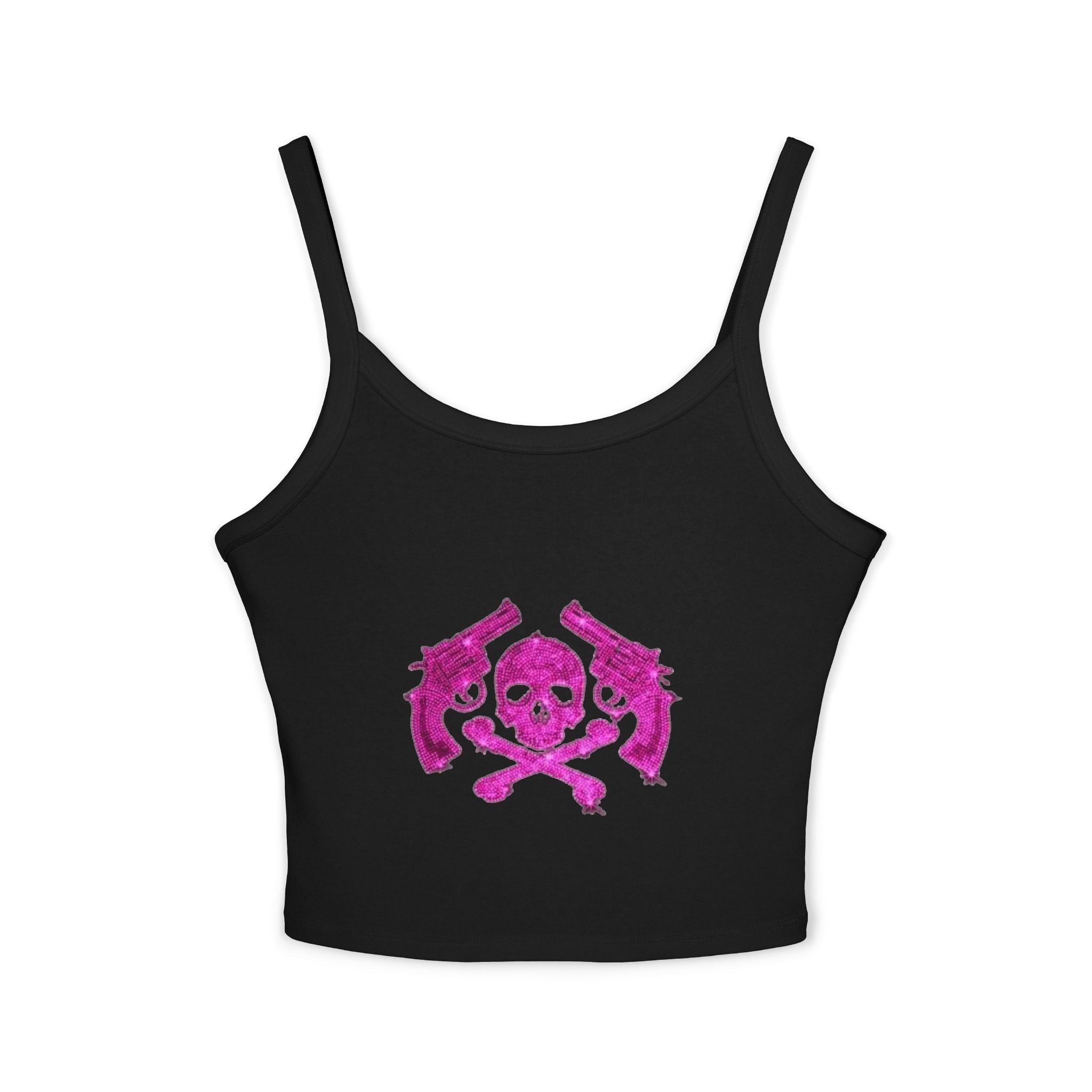 Pink Rhinestone Skull Tank